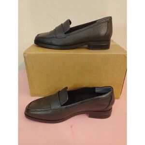 Vionic Women's Sellah Black Pebble Leather Loafers Slip On Shoes Size 6